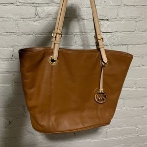 Michael Kors brown leather tote bag